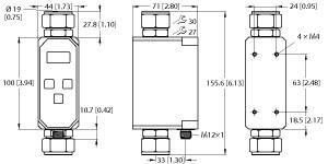 TURC FTCI-N3/4D19A4P-2ARX-H1160 Durchflussmessung,Inline-Sensor mit integrierter