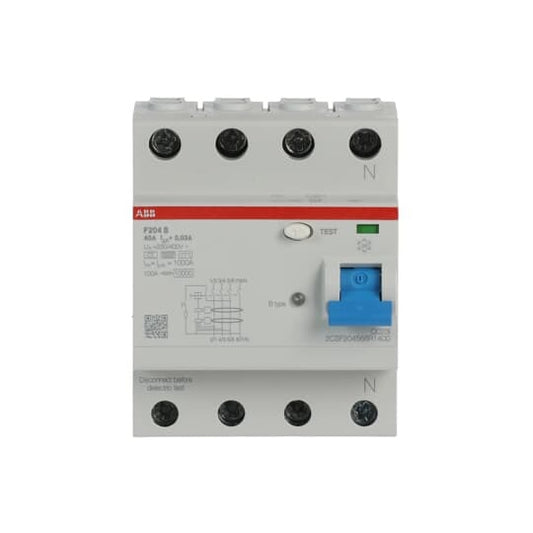 ABB F204B-40/0,03 FI-Schutzschalter Typ B 4P 40A 30mA 3kA 4TE 2CSF204568R1400