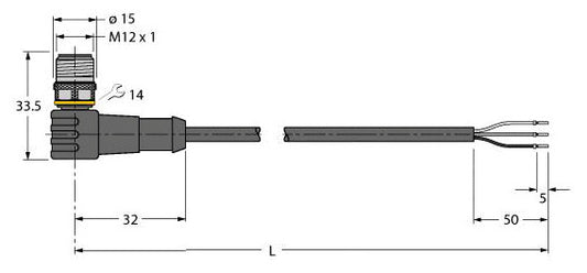 TURC WSC4T-5/TEL Aktuator- und Sensorleitung PVC Anschlussleitung