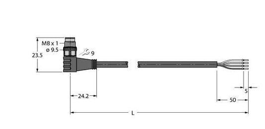 TURC PSW4M-5/TXY Aktuator- und Sensorleitung / PUR Anschlussleitung