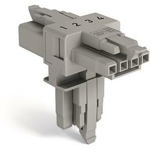WAGO 890-1731 T-Verteiler 1 x Stecker / 2 x Buchse 4-polig, grau
