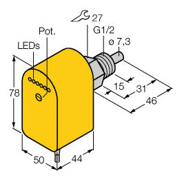 TURC FCS-G1/2A4P-VRX/230VAC Strömungssensor Eintauchsensor mit integrierter Ausw