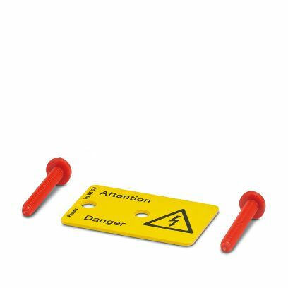 PHO WS 5-8 Warnschild 5 Klemmen Raster 8mm