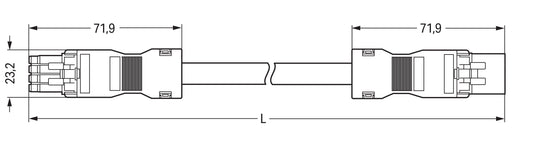 WAGO 891-8994/005-105 Verbindungsleitung Buchse-Stecker 4-polig, grau