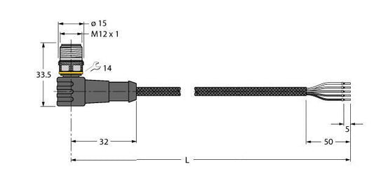 TURC WSC4.5T-10/TXL1001 Schweißfunkenbeständige Aktuator- und Sensorleitung Ansc