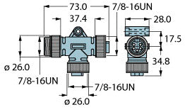 TURC RSM-2RKM57 Zubehör für Feldbussysteme Einfaches Verteilerstück