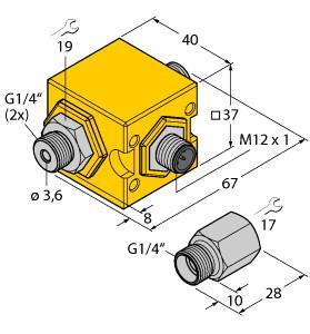 TURC FCIC-G1/4A4P-PL-H1141/2.0 Strömungsüberwachung Kompakte Inline-Strömungssen
