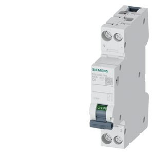 SIEM 5SL6006-7KL LEITUNGSSCHUTZSCHALTER 230V 6KA, 1+N-POLIG/1TE, N LINKS C6