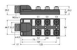 TURC TB-6M12-5P3-CS19H Passiver Aktuator-/Sensor-Verteiler M12 x 1 6-fach, mit M