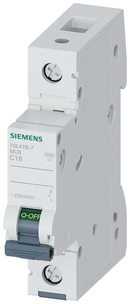 SIEM 5SL4115-7 Leitungsschutzschalter 230/400V 10KA, 1Polig, C, 1.6A