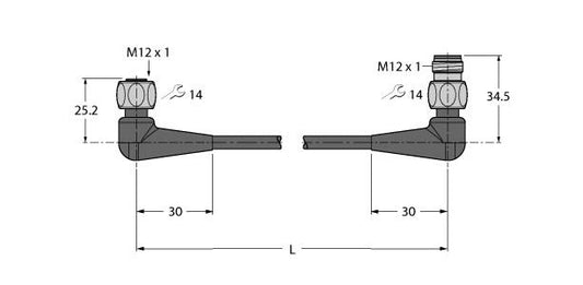 TURC WKH4.4-0.6-WSH4.4/TFG Food & Beverage hygienic / TPE, Verbindungsleitung