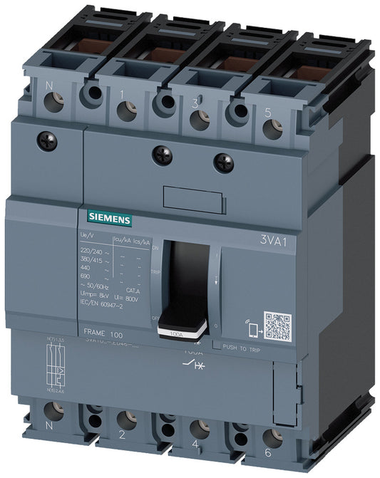 SIEM 3VA1040-2ED46-0AA0 Leistungsschalter 3VA1 IEC Frame 100 Schaltvermögenklass