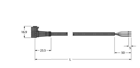 TURC PKW4Z-5/TXL Aktuator- und Sensorleitung / PUR Anschlussleitung