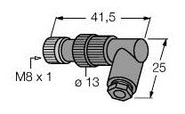 TURC H 5231-0 M8 x 1 / D 8 mm Rundsteckverbinder Konfektionierbare Kupplung, abg