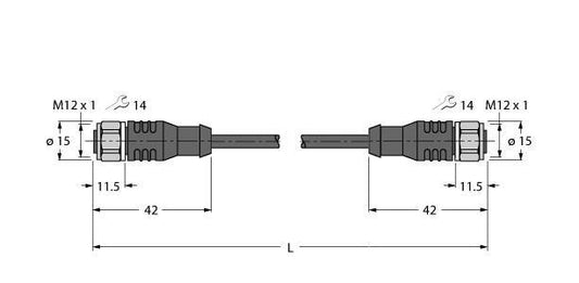 TURC RKCV5T-20-RKCV5T/TFW Aktuator- und Sensorleitung / PP-EPDM, Verbindungsleit