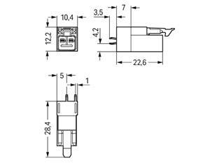 WAGO 890-812 Stecker für Leiterplatten gerade Bauform, schwarz