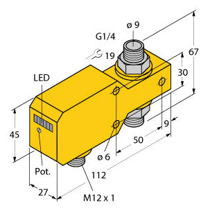 TURC FCI-D10A4P-AP8X-H1141/A Strömungssensor Inline-Sensor mit integrierter Ausw