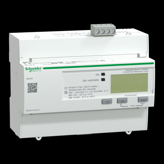 SE A9MEM3355 IEM3355 Energiezähler, 3-phasig, 125A, Modbus, 1E/1A, 4 Tarife