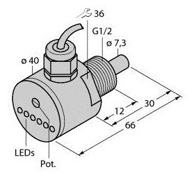 TURC FCS-G1/2DY-AP8X Strömungssensor Eintauchsensor mit integrierter Auswerteele