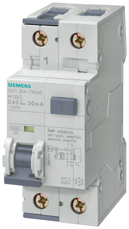 SIEM 5SU1354-3KK32 FI-Leitungsschutzeinrichtung Typ F 30mA, 10kA, 1+Npol. B 32A