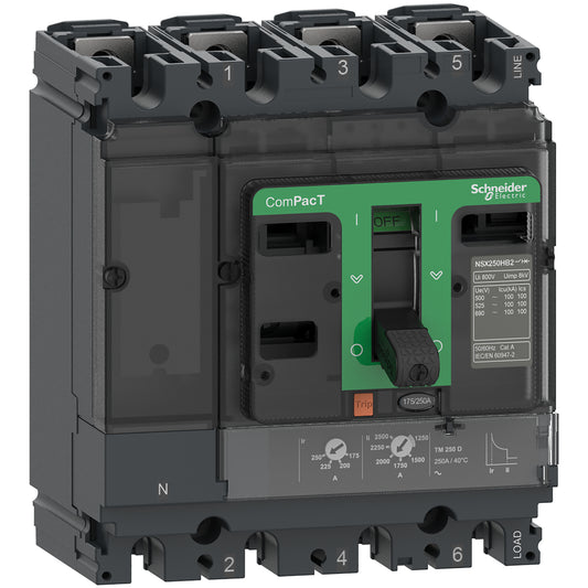 SE C25R4TM160 Kompaktleistungsschalter ComPacT NSX250R mit TM160D 4P4D 160A, 200