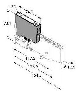 TURC BL20-4DO-24VDC-0.5A-P BL20 Elektronikmodul 4 digitale Ausgänge