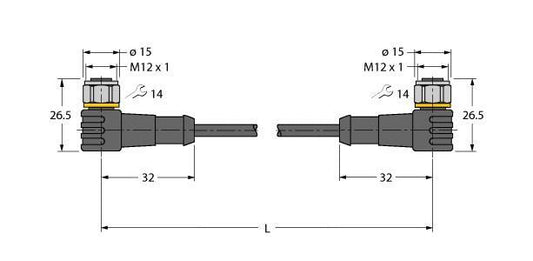TURC WKCV4.5T-20-WKCV4.5T/TFW Aktuator- und Sensorleitung / PP-EPDM, Verbindungs