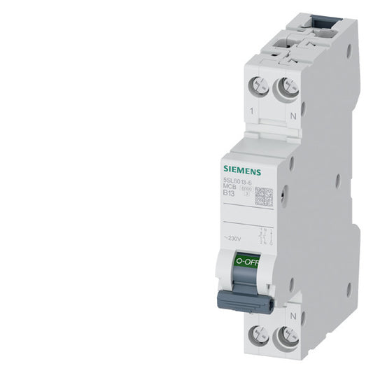 SIEM 5SL6013-6 Leitungsschutzschalter 230V 6KA, 1+N-POLIG/1TE B13