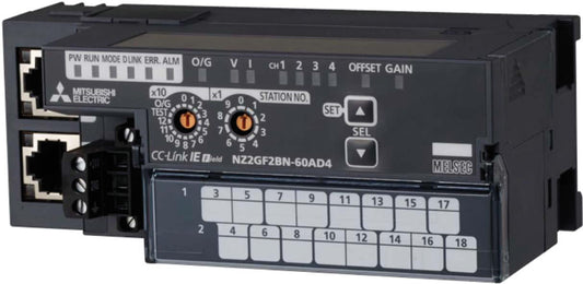 MIT NZ2GF2BN-60AD4 PLC CC-Link IE Field I/O module, 4 channels, Input: -10-10 VD