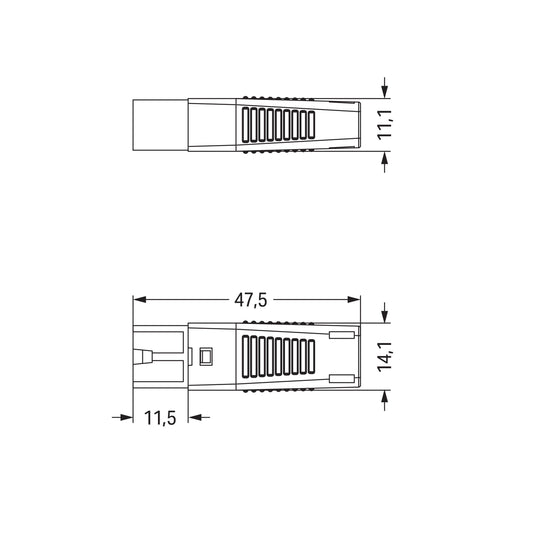 WAGO 893-1012 Stecker mit Zugentlastungsplattesgehäuse 2-pol grün