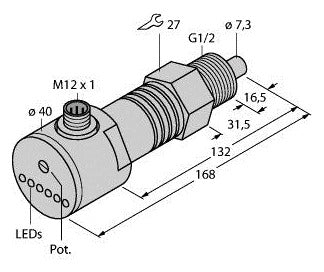 TURC FCS-GL1/2A4-AP8X-H1141/D090 Strömungssensor Eintauchsensor mit integrierter