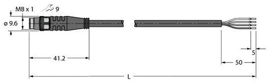 TURC PSG4M-10/TEL Aktuator- und Sensorleitung PVC Anschlussleitung