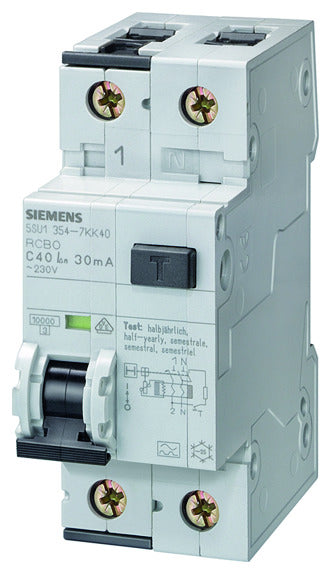 SIEM 5SU1354-3KK06 FI-Leitungsschutzeinrichtung Typ F 30mA, 10kA, 1+Npol. B 6A