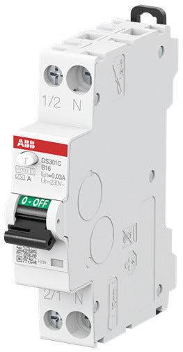 ABB DS301CB6A30 DS301CA-B6/0,03 FI/LS-Schalter 6kA 1P+N 2CSR255163R1065