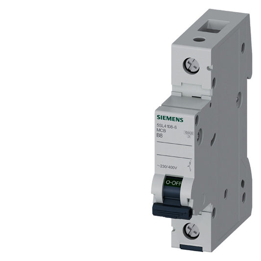SIEM 5SL4108-6 Leitungsschutzschalter 230/400V 10KA, 1Polig, B, 8A