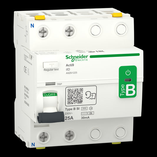 SE A9Z61225 Fehlerstrom-Schutzschalter Allstrom- sensitiv iID, 2P, 25A, Typ B-SI