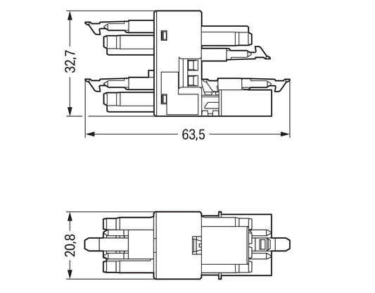 WAGO 890-1734 Verteiler 1 x Stecker / 3 x Buchse 4-polig, grau