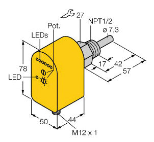 TURC FTCS-N1/2A4P-2AP8X-H1140 Strömungssensor - Eintauchsensor mit integrierter