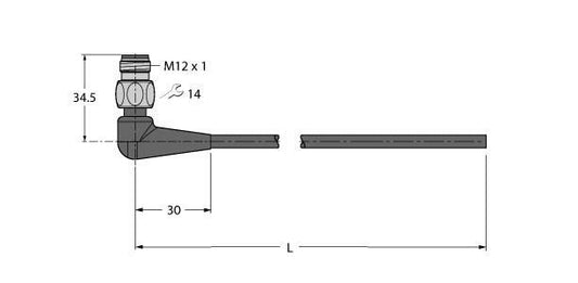 TURC WSH4.5-5/TFE Food & Beverage hygienic / PVC, Anschlussleitung
