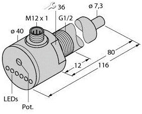 TURC FCS-G1/2A4-AP8X-H1141/L080 Strömungssensor Eintauchsensor mit integrierter