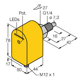 TURC FCS-G1/4A4P-AP8X-H1141 Strömungssensor Eintauchsensor mit integrierter Ausw