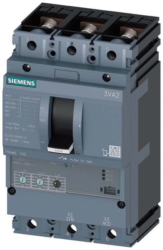 SIEM 3VA2040-5HL32-0AA0 Leistungsschalter 3VA2 ICU=55kA @ 415V IN=40A Überlastsc