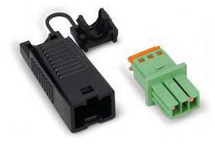 WAGO 893-1002 Buchse 2-polig grün mit Zugentlastungsgehäuse