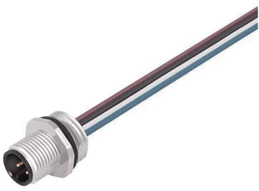 WEI SAIE-M12S-4-0.5U-M16 Einbaustecker, M12, Stift, gerade, M16, Polzahl: 4, 0,5