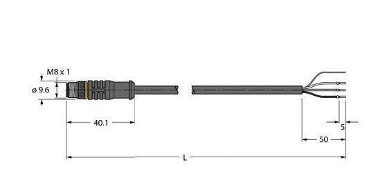 TURC PSGS3M-10/TEL Aktuator- und Sensorleitung PVC Anschlussleitung
