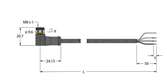 TURC PKWS3M-10/TEL Aktuator- und Sensorleitung PVC Anschlussleitung