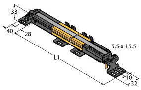 TURC SLPCR14-410 Personenschutz Lichtvorhang Empfänger kaskadierbar