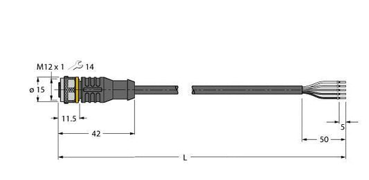 TURC RKC5T-5/TEY Aktuator- und Sensorleitung / PVC Anschlussleitung