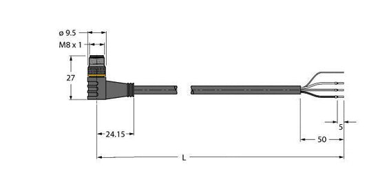 TURC PSWS3M-10/TEL Aktuator- und Sensorleitung PVC Anschlussleitung