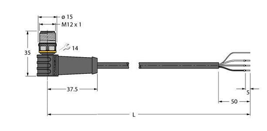 TURC WSS4T-5/TEL Aktuator- und Sensorleitung PVC Anschlussleitung